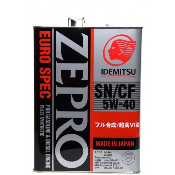 Idemitsu Zepro SN 5w-40 4 литра жесть