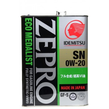 Idemitsu Zepro SN 0w-20 4 литра жесть